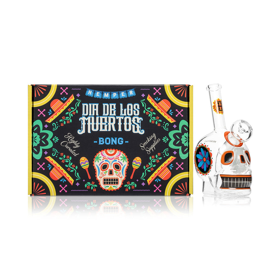 Dia De Los Muertos Skull Bong 6.1" - Weedcommerce Marketplace