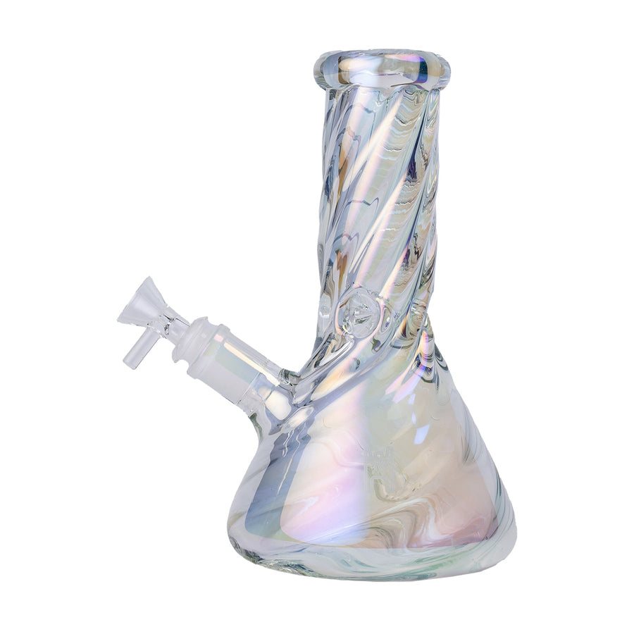 Human Grade Twisted Iridescent Beaker Water Pipe - Weedcommerce Marketplace