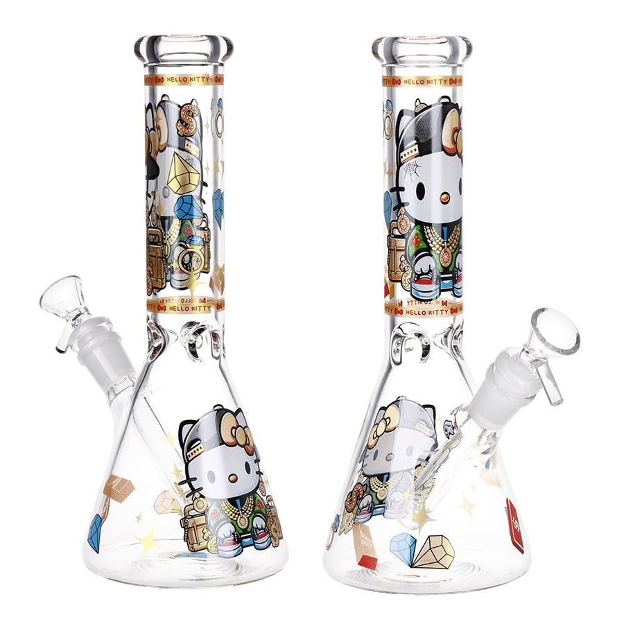 Swagged Out Hello Kitty Beaker Glass Water Pipe - 10" / 14mm F - Weedcommerce Marketplace