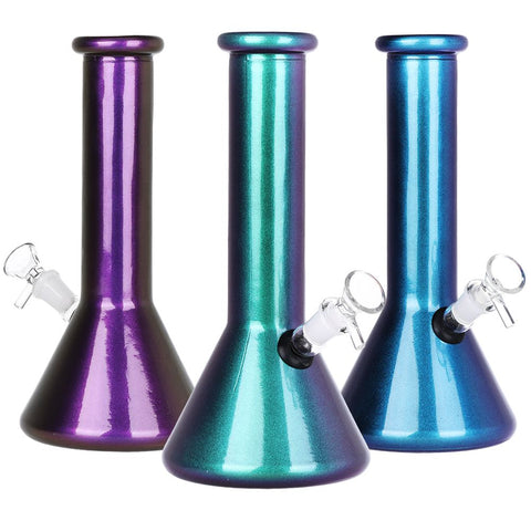SeshGear Boxed Sparkle and Shine Beaker Glass Water Pipe - 10" / 14mm F / Colors Vary - Weedcommerce Marketplace