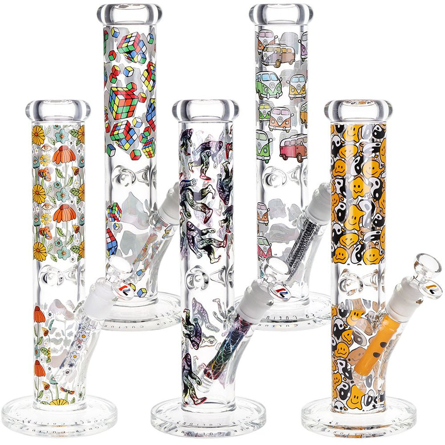 Pulsar Design Series Straight Tube Glass Water Pipe | 12" | 14mm F - Weedcommerce Marketplace
