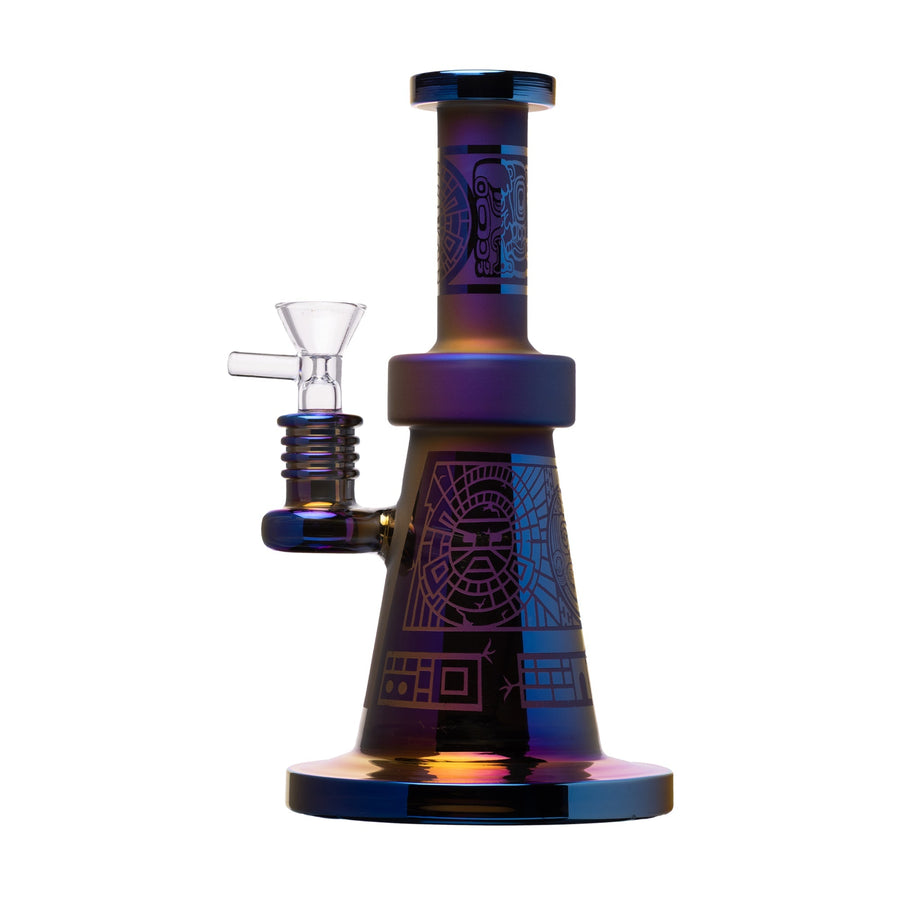 Human Grade Aztec (Sandblasted) Glass Water Pipe - Weedcommerce Marketplace