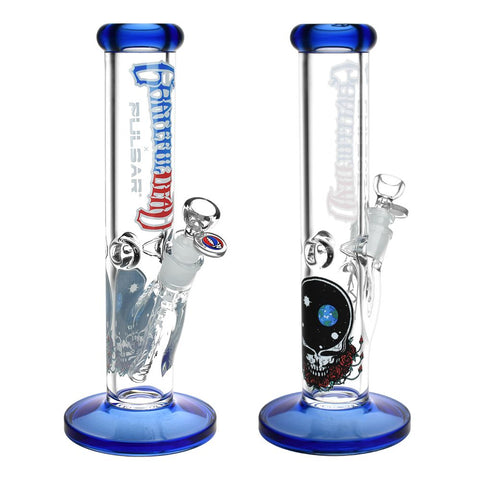 Grateful Dead x Pulsar Straight Tube Glass Bong - 11.75" / 14mm F - Weedcommerce Marketplace
