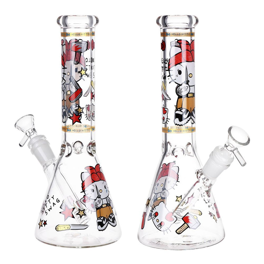Gangster Cat Beaker Glass Water Pipe - 10" / 14mm F - Weedcommerce Marketplace 