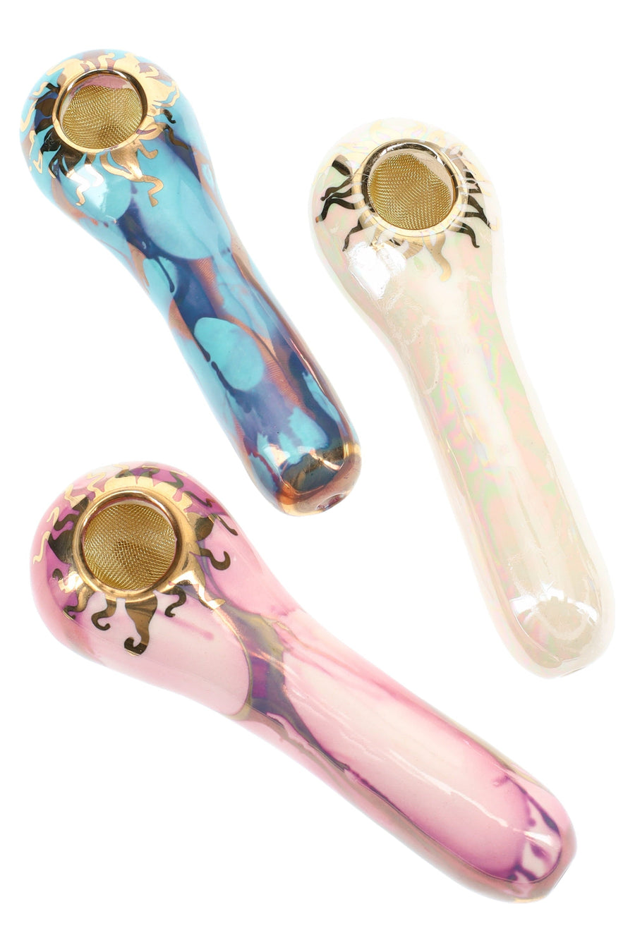 Ancient Creations Ceramics 4″ Ceramic Spoon Hand Pipe – Brass Screen – US-Made - Weedcommerce Marketplace 