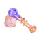 Glorious Gold Fume Bubbler Pipe w/ Color Accent - 6.5"