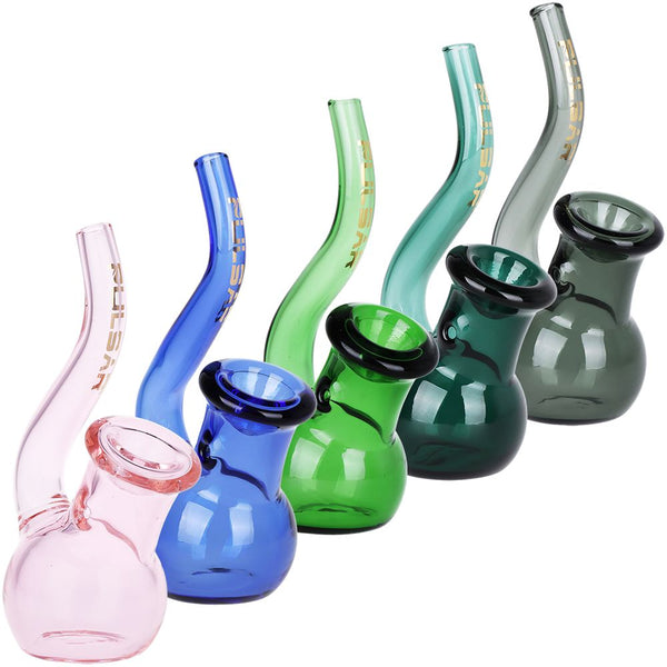 Pulsar Upright Sherlock Glass Hand Pipe - 5" / Colors Vary
