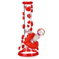 Pulsar Kiss My Lips Glow In Dark Beaker Glass Water Pipe - 9.75" / 14mm F - Weedcommerce Marketplace 