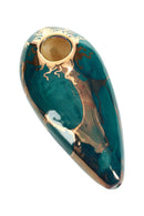 Ancient Creations Ceramics 4″ Oval Ceramic Hand Pipe – Brass Screen – US-Made