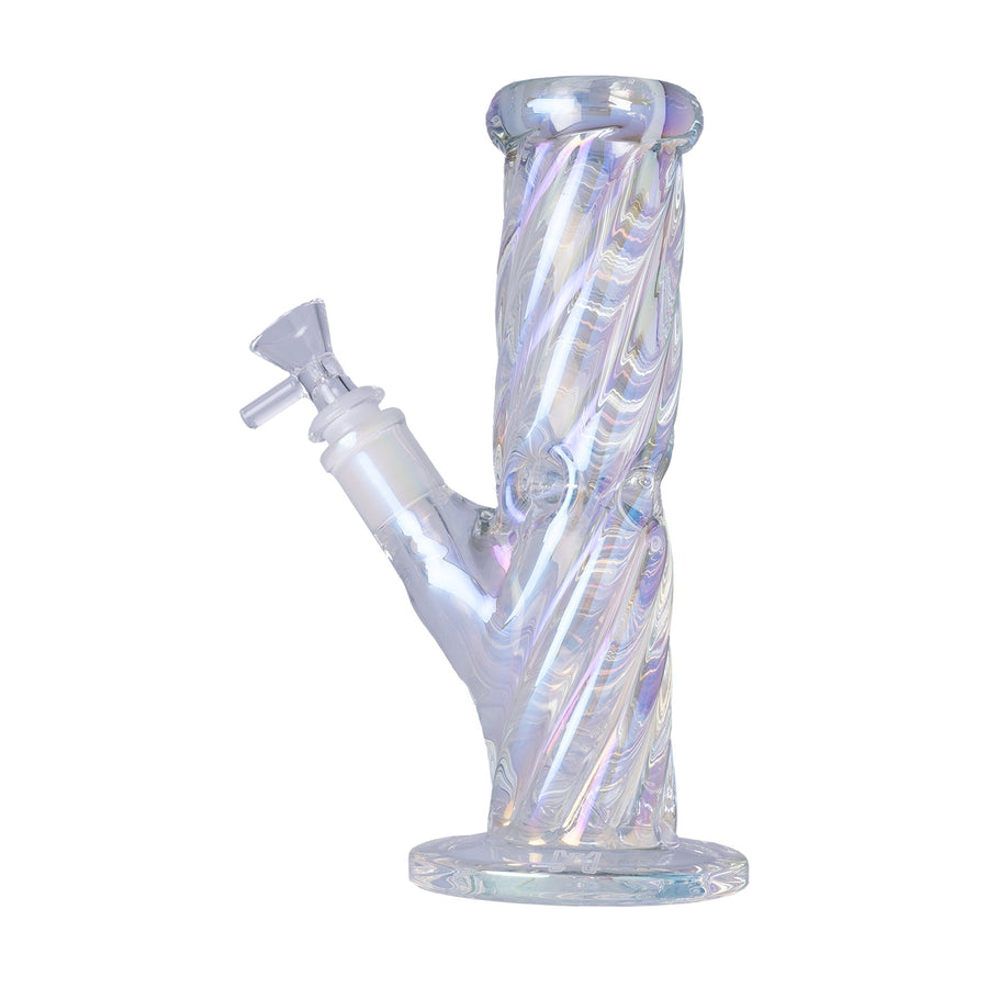 Human Grade Twisted Iridescent Tube Glass Water Pipe - Weedcommerce Marketplace 