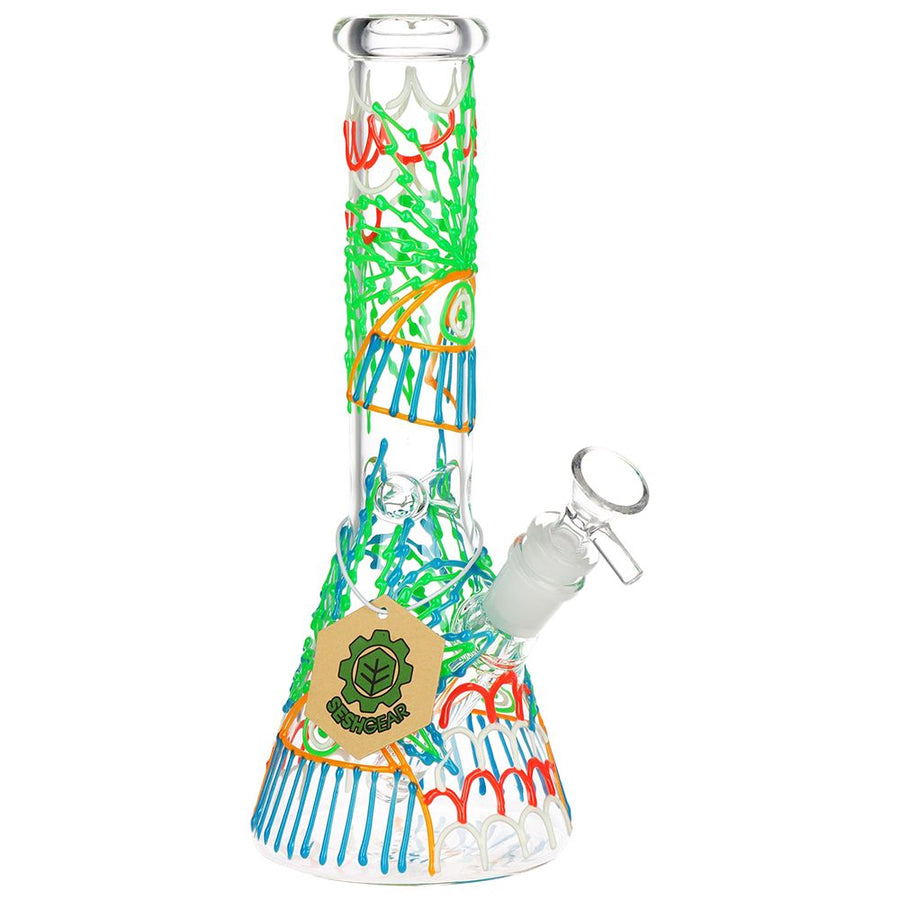 SeshGear 420 Drizzle G.I.T.D Beaker Glass Water Pipe - 10" / 14mm F - Weedcommerce Marketplace 