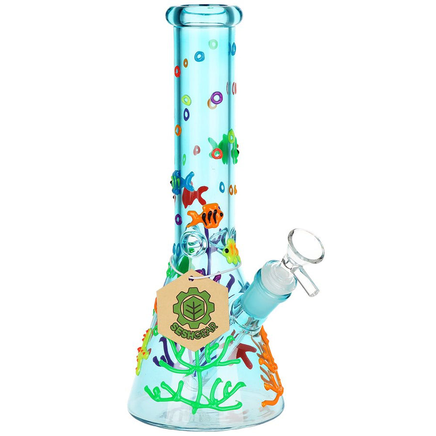 SeshGear Coral Reefer G.I.T.D Beaker Glass Water Pipe - 10" / 14mm F