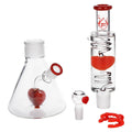 Pulsar Love Heart Beat Glycerin Beaker Glass Water Pipe - 14" / 19mm F - Weedcommerce Marketplace 
