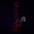Pulsar Kiss My Lips Glow In Dark Beaker Glass Water Pipe - 9.75" / 14mm F - Weedcommerce Marketplace 