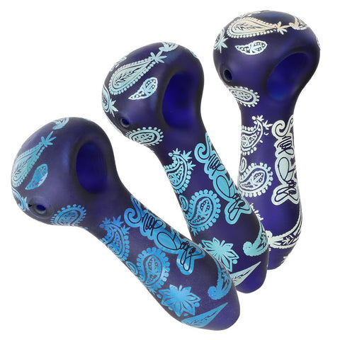 Dogg Lbs Engraved Hazely Glass Spoon Pipe - 4" / Colors Vary - Weedcommerce Marketplace 
