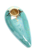 Ancient Creations Ceramics 4″ Oval Ceramic Hand Pipe – Brass Screen – US-Made - Weedcommerce Marketplace 