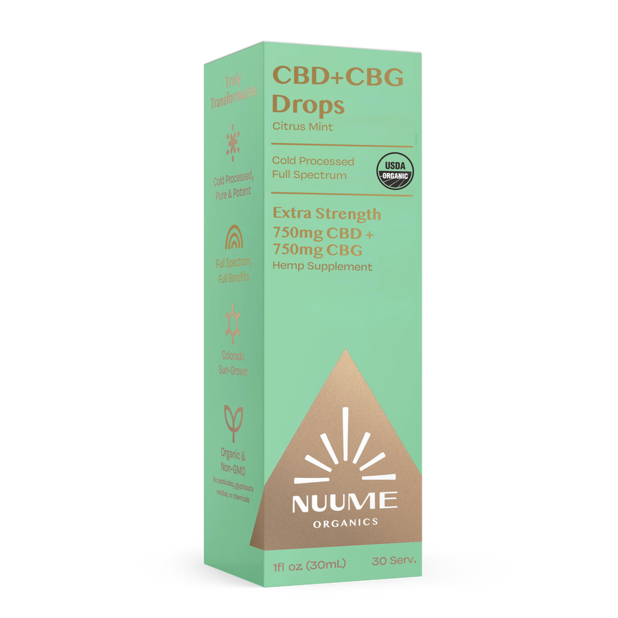 Organic CBG+CBD Drops Citrus Mint - Extra Strength 750mg+750mg - Weedcommerce Marketplace 