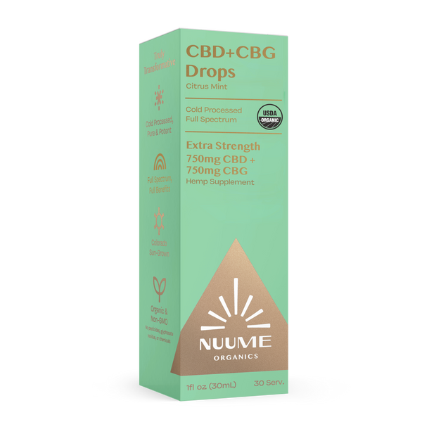Organic CBG+CBD Drops Citrus Mint - Extra Strength 750mg+750mg - Weedcommerce Marketplace 