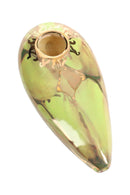 Ancient Creations Ceramics 4″ Oval Ceramic Hand Pipe – Brass Screen – US-Made