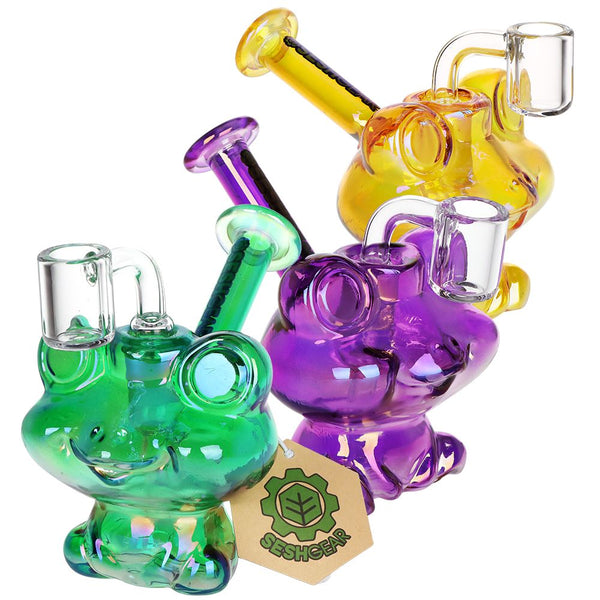 SeshGear Electro Frog Glass Dab Rig - 4.5" / 14mm F / Colors Vary - Weedcommerce Marketplace 