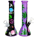 Beam Me Up420 Beaker Glow In The Dark Glass Water Pipe - 9.5" / 14mm F - Weedcommerce Marketplace 