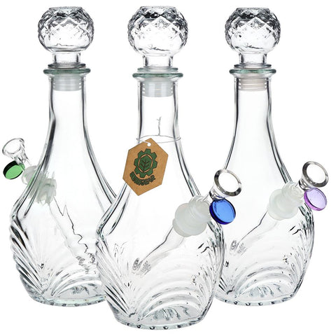 SeshGear Vintage Decanter Style Glass Water Pipe - 10.75" / 14mm F / High Stripe / Colors Vary - Weedcommerce Marketplace 