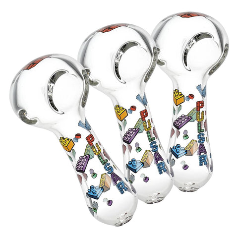 Pulsar Building Blocks Glass Spoon Pipe - 4.5" 3ct