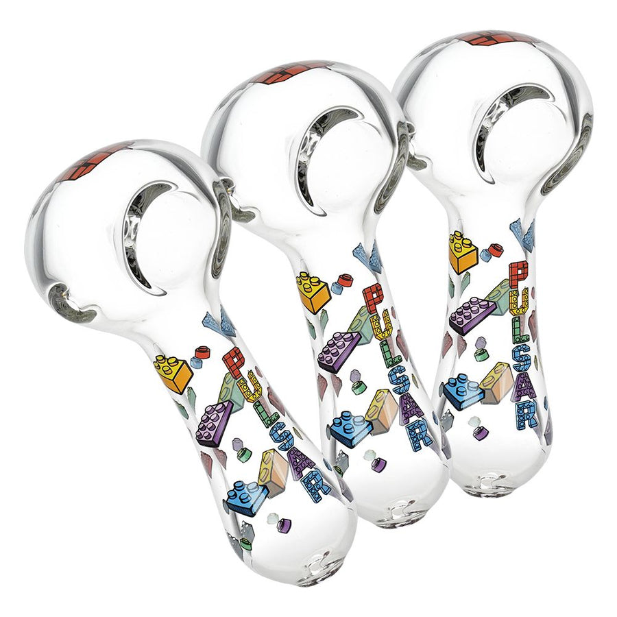 Pulsar Building Blocks Glass Spoon Pipe - 4.5" 3ct