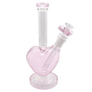 9" Heart Shaped Bubbler & Heart Shaped Bowl - Pink - (1 Count)
