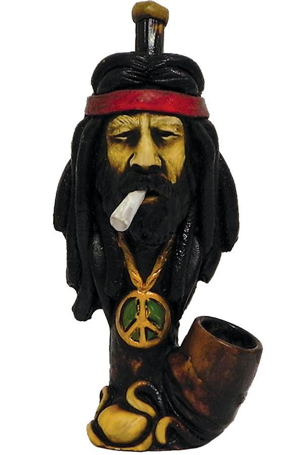 Medium Size Hand Made Resin Pipe - Various Designs - Style J (1 Count)