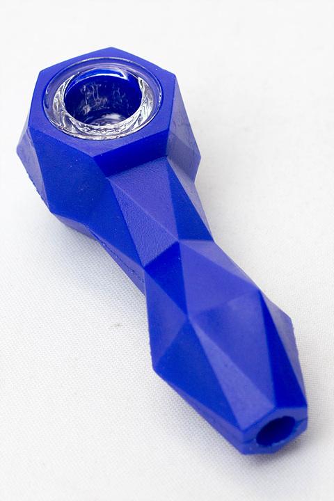 Silicone hand pipe with multi holes glass bowl