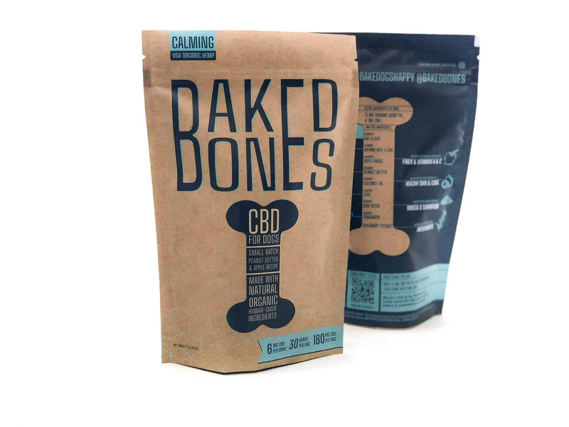 Baked Bones CBD Dog Treats – Peanut Butter & Apple Bones 180 MG
