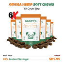 Bailey's Bacon Flavored Omega Hemp Soft Chews 30 Count Bag w/ 3MG CBD Per Chew