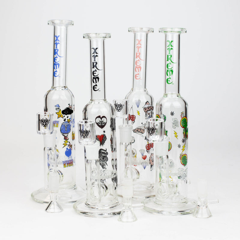 9.5" XTREME 2-in-1 glass Bong with honeycomb diffuser [XTR302]