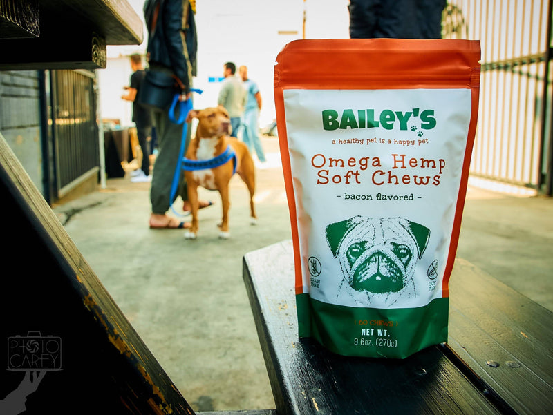 Bailey's Bacon Flavored Omega Hemp Soft Chews 30 Count Bag w/ 3MG CBD Per Chew